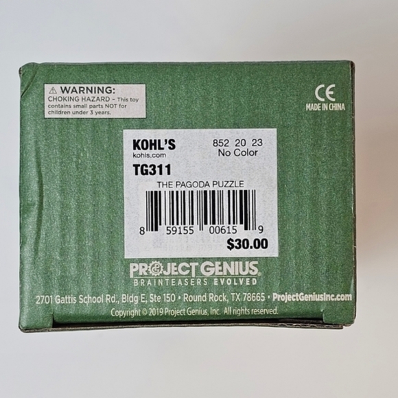 True Genius Pagoda Wooden Brainteaser Puzzle, NWT - Picture 7 of 7